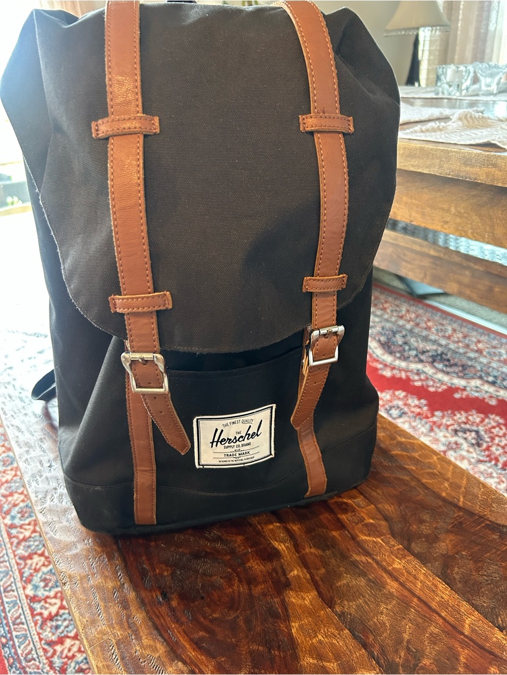 Herschel Supply Co. Retreat Backpack Black Canvas School Travel Laptop Bag